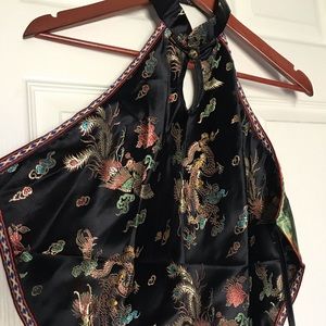 Asian backless halter top